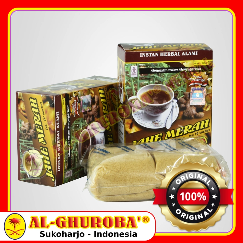 Product image Al-Ghuroba Herbal - Jahe Merah Instan Herbal Flu Batuk Pilek- Mag- Nyeri Sendi- Renteng 10 Sachet Al-Ghuroba Kotak Original