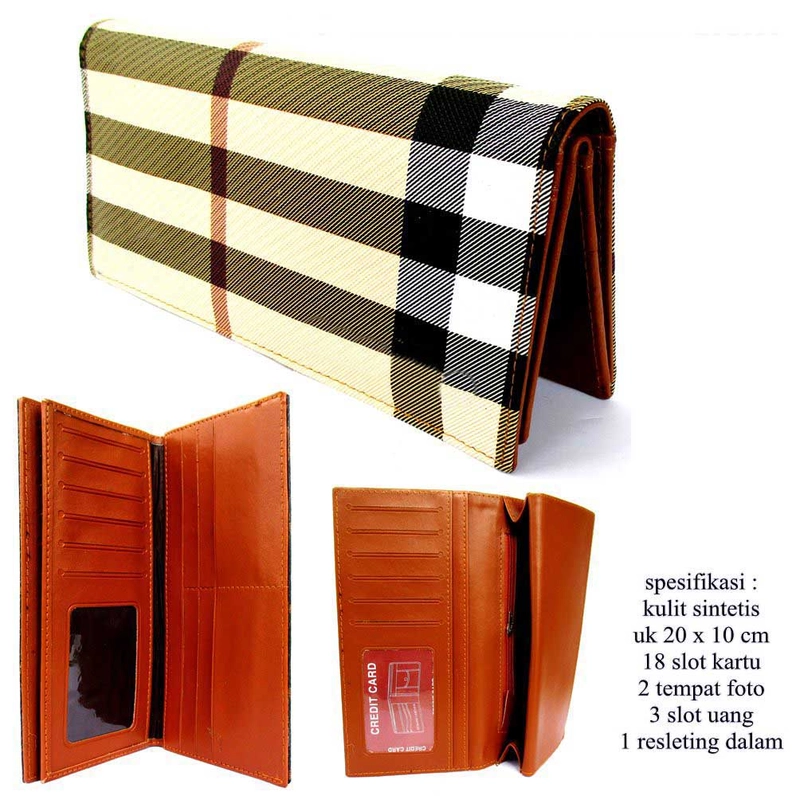 Product image Lanc Fashion - Dompet Female Kulit Eco Kartu Lipat Slim Gradasi WARNA CREAM