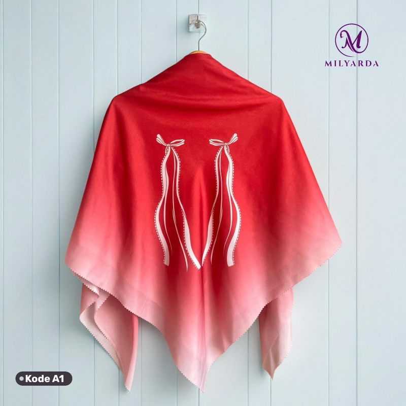 Product image Milyarda Hijab - Hijab Segiempat Motif Voal Printing Edisi Merah Putih 110x110cm Kode A1