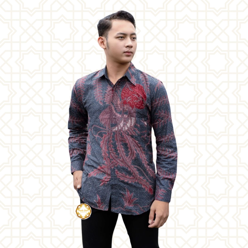 Product image New Arrival Kemeja Batik Slimfit Premium Kualitas Butik M Blue Navy