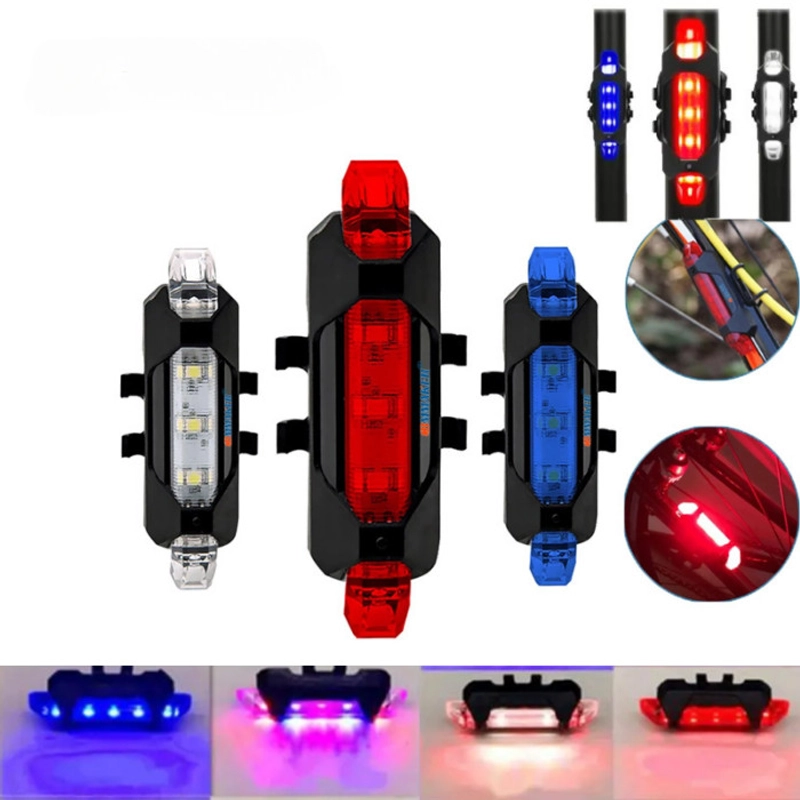 Product image KAMJE Lampu LED Belakang Sepeda USB Rechargeable Waterproof Anti Air Safety Riding Malam Hari all variant Putih