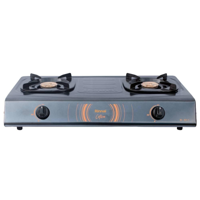Product image Rizki Electronics - KOMPOR RINNAI 522 C 2 TUNGKU BLACK TEFLON 2 TUNGKU HITAM