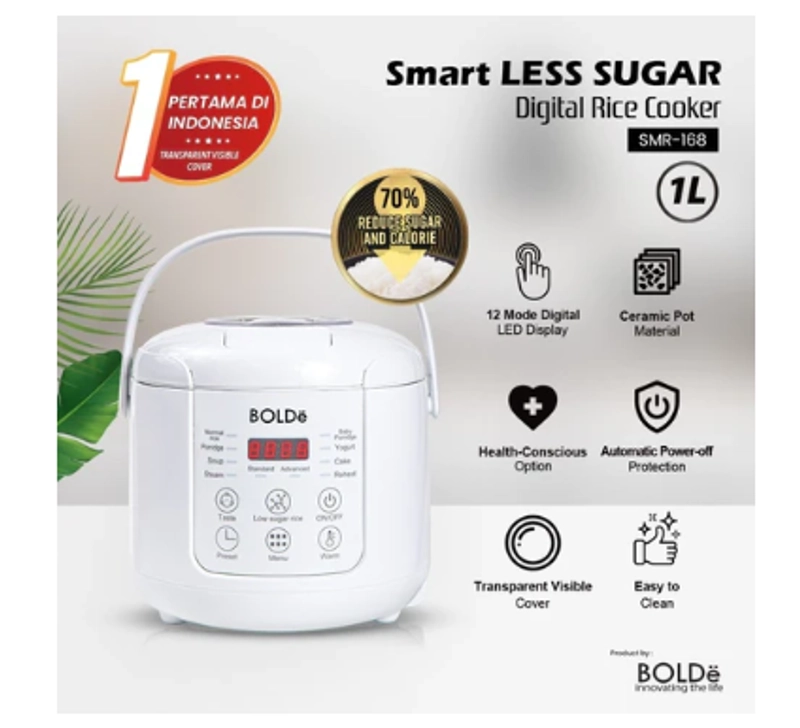 Product image UTAMAMEGA - Boldee Smart Less Sugar Digital Rice Cooker 1L Type Smart