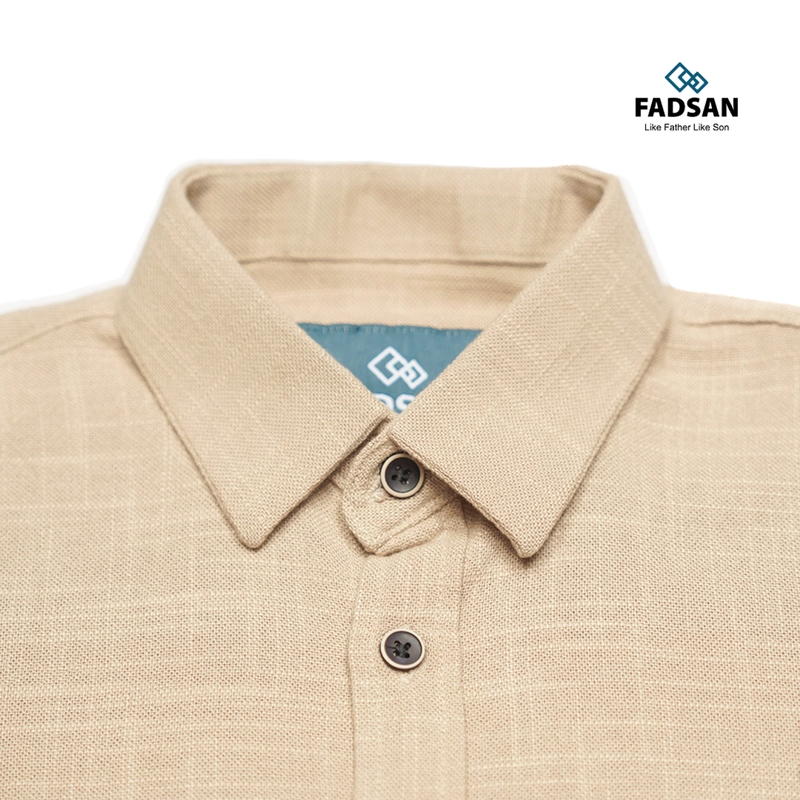 Product image FADSAN - Kemeja Gaya Casual Polos Couple Ayah Anak Warna Sand - Ryu Series SIZE ANAK XS RYU SAND