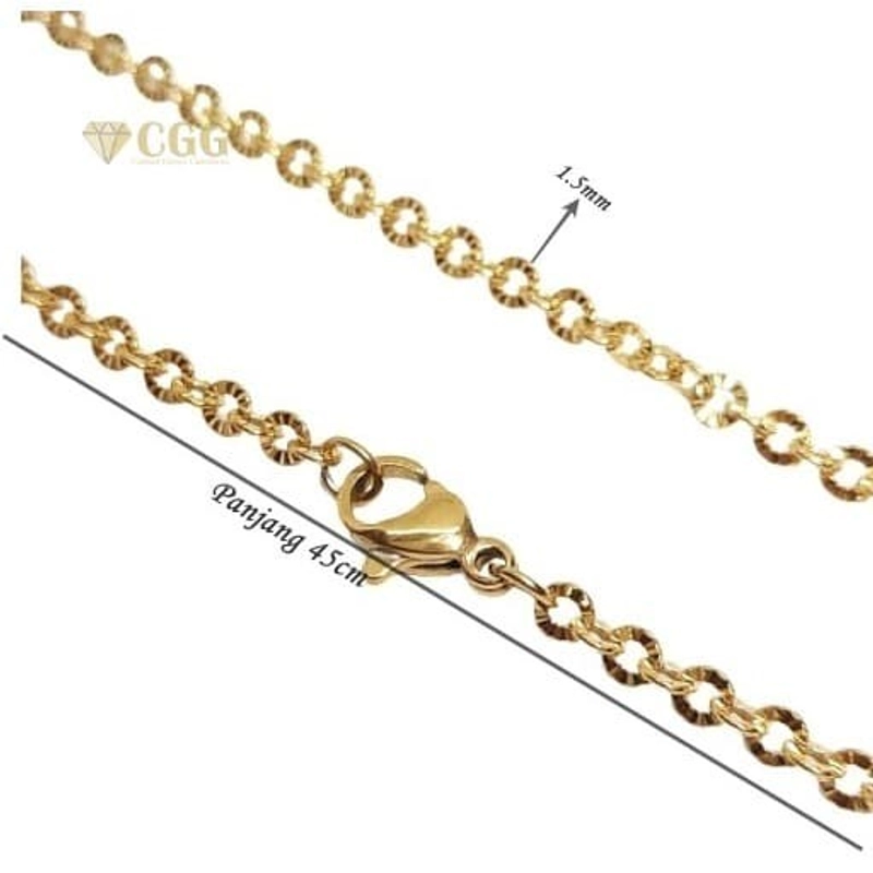Product image CENTRAL GROSIR GEMSTONE - Kalung Wanita Titanium Model Nori 45cm Kuning