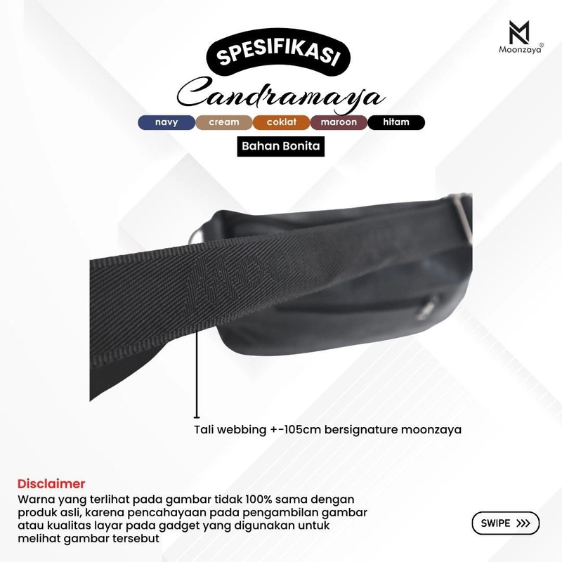 Product image Fashopid - Moonzaya Tas Selempang Wanita Candramaya All Hitam