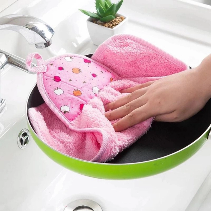 Product image KAHASIL - Kain Lap Tangan Microfiber Gantung Wastafel Serbet Dapur Handuk Lembut Tebal Serbaguna KMJ105 RANDOM