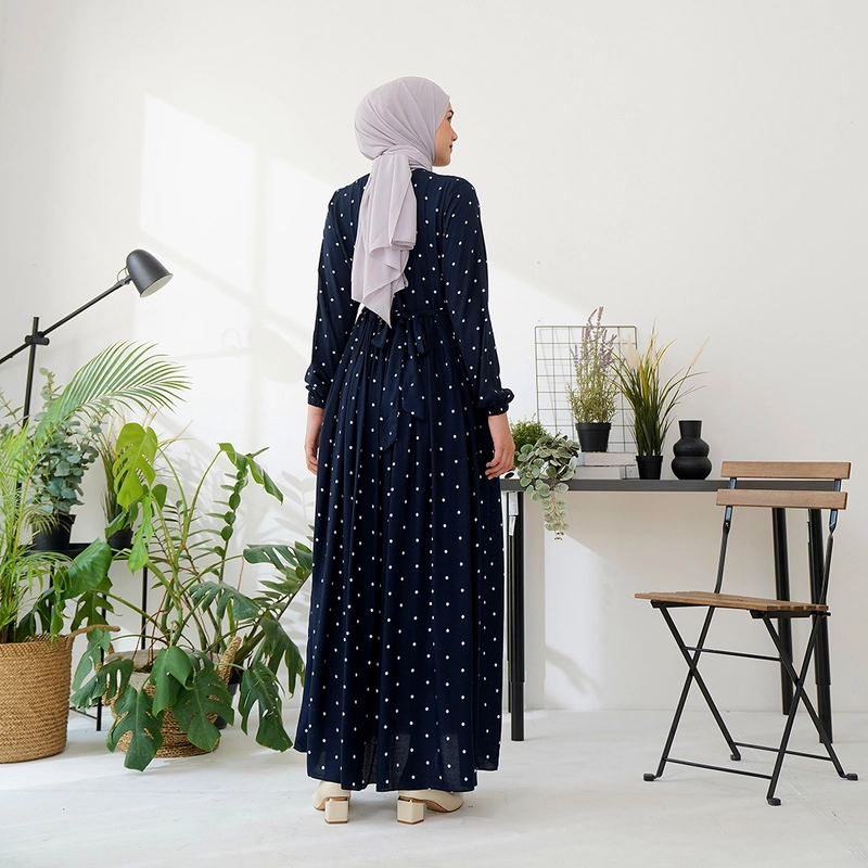Product image Lusianasae - Yasmin dress Syari Muslimah warna NAVY bahan Rayon Viscose Premium Busui Friendly S NAVY