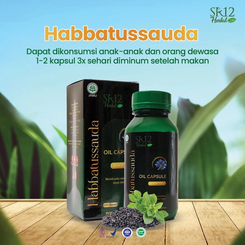 Product image SR12 Habbatussauda Mengatasi Kolesterol Diabetes Hipertensi Dan Meningkatkan Daya Tahan Tubuh 120 Kapsul Habbatussauda