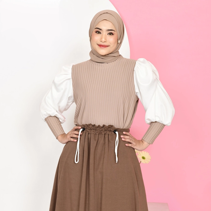 Product image Mybamus - Kinan Puff Sleeve Tops - Blouse Lengan Ballon - Atasan Wanita Korean Style All size Milo M18009 R77S2