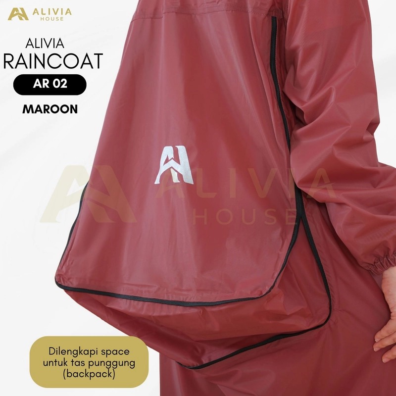 Product image Alivia House - Alivia Raincoat AR02 - Jas hujan gamis muslimah jas hujan wanita All Size Maroon