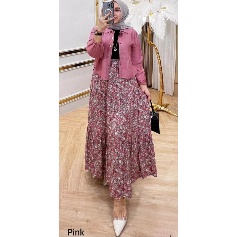 Product image Khisna collection - New set rok best seller Vania rok bunga Allsize Pink
