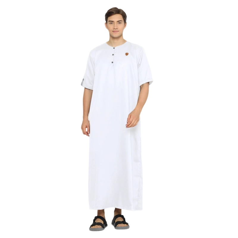 Product image Kawan Muslim - Gamis Pria Toyobo Premium Jubah Pria Polos Lengan Pendek Baju Muslim PUTIH XL