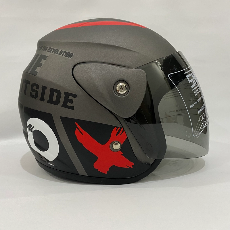 Product image Helm Nuvo Outside Abu Abu Doff - Helm SNI - Helm Dewasa L Nuvo Outside Abu Abu Doff