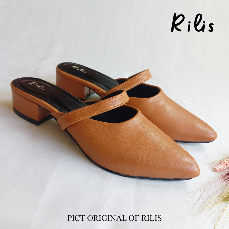 Product image Rilis - Sandal Wanita Anike Mules hak 3 cm (Rilis 15) 36 Tan