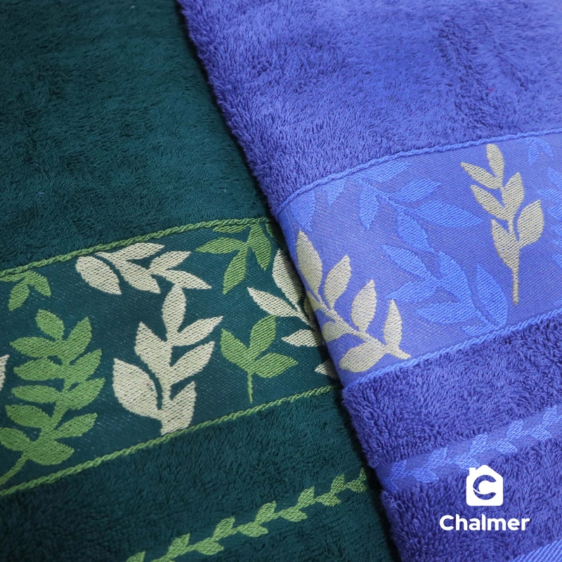 Product image Handuk Mandi Chalmer 70x135 Motif Leafy Handuk Mandi Dewasa Ukuran Besar 70 X 135 Cm Marun