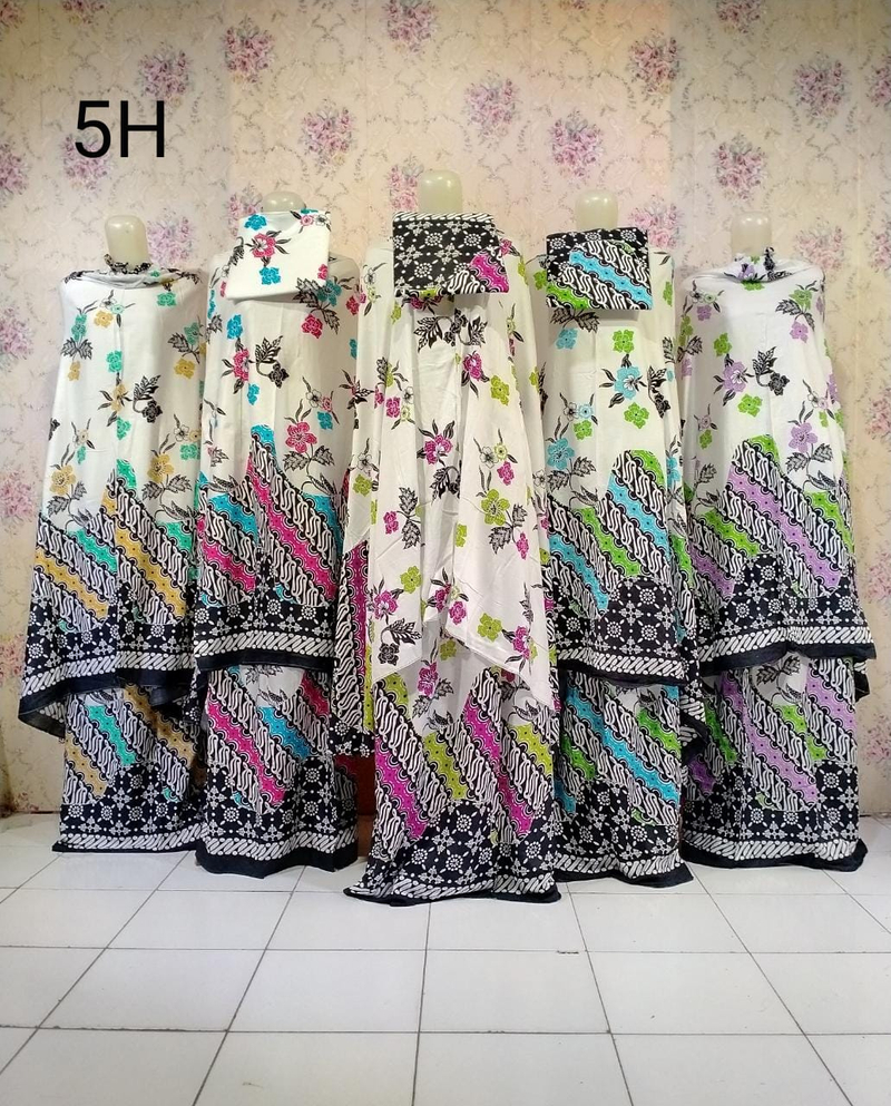 Product image Nadira [TA] - MUKENA RAYON MOTIF KODE 5H ALL SIZE 1 SERI (5PCS)