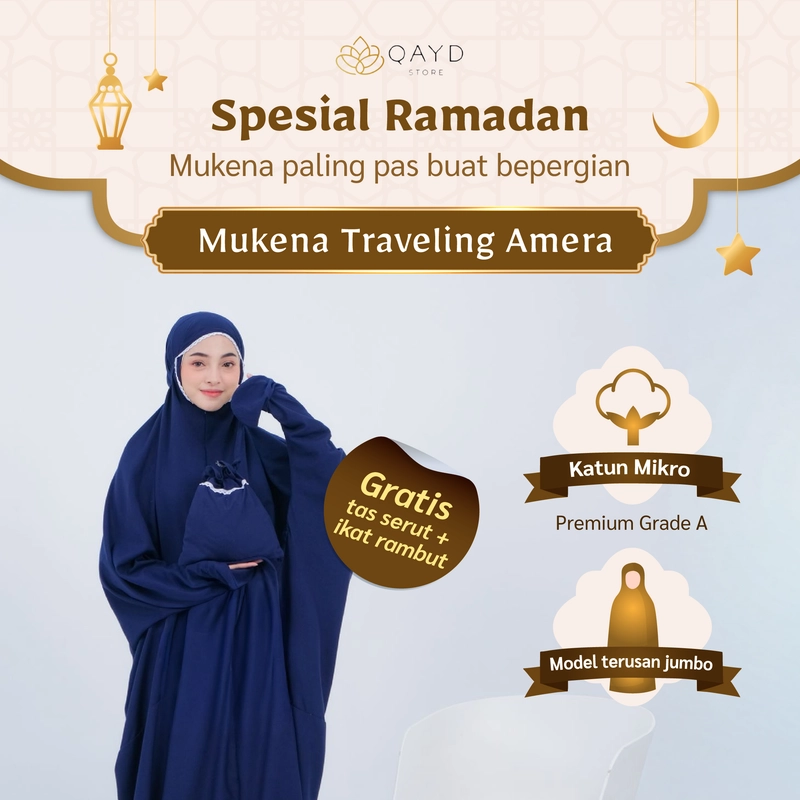 Product image qaydstoreid - MUKENA 2IN1 TERUSAN AMERA TRAVELING JUMBO terusan putih