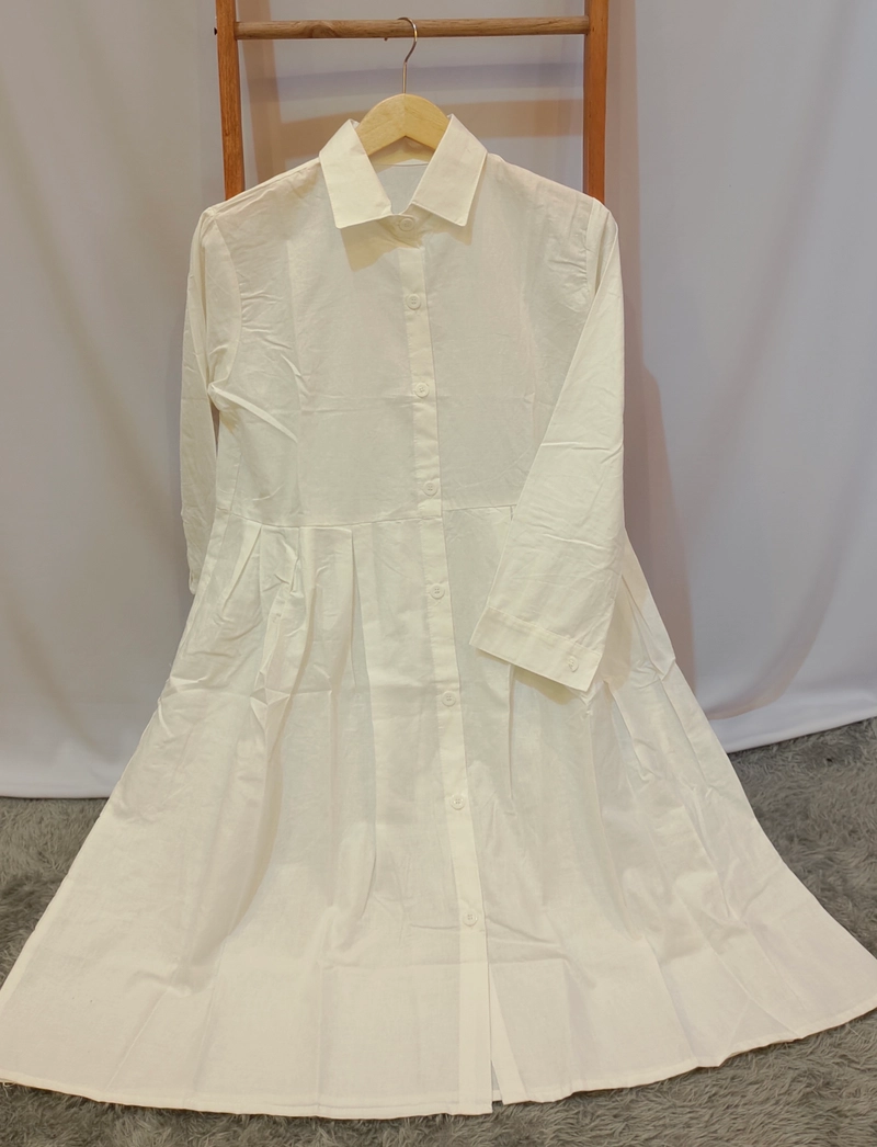 Product image Amha Collection - TUNIK KEMEJA KATUN POLOS WANITA DEWASA ALL SIZE BROKEN WHITE