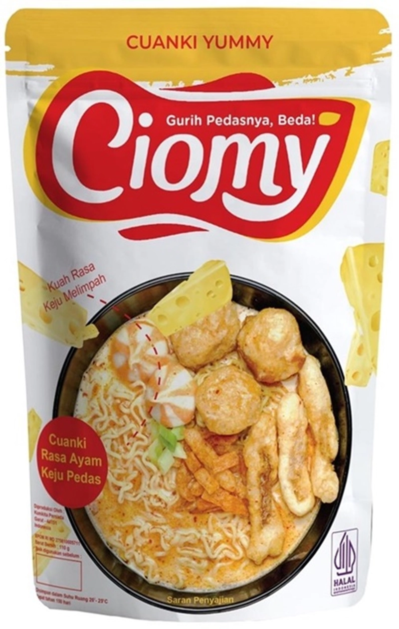 Makanan RIngan Cuanki chicken cheese Keju Pouch Mie Kuning 110gr Ayam Pedas Kuah Keju