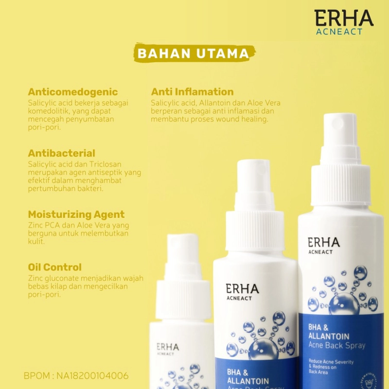 Product image ERHA - BUY 1 GET 1 AcneAct Acne Back Spray 100 ml 100ml Putih