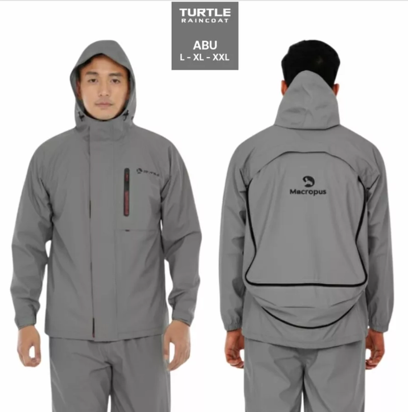 Product image Raincoat - MACROPUS Turtle Raincoat Bacpack Bag Space Premium Original Jas Hujan Setelan Pria Wanita XXL Grey