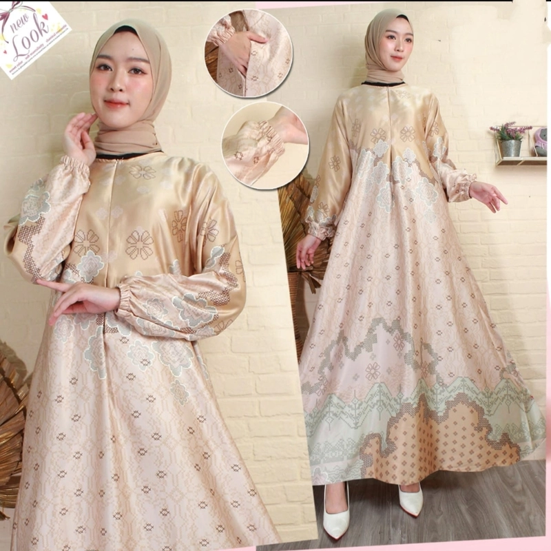 Product image Celin Fashion [TA] - Gamis hana motif Allsize Warna no 1