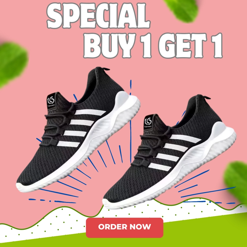 Product image LUXIA - Promo Buy 1 Get 1 Sepatu Kets Sneakers Pria Fashion Shoes LVS-03 39 HITAM