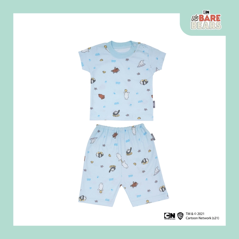 Product image FLUFFY - FLUFFY Eksklusif Setelan Oblong Pendek Celana 3/4 (Isi 1Pasang) WSU SML S (3-6BLN) 5-7KG STPD WSU BIRU SOD3S