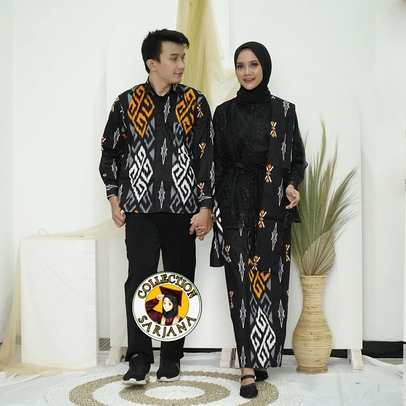 Product image COLLECTION SARJANA - Kebaya Batik Couple Naumi Batik Couple Sarimbit Terbaru - Brokat Tille Mutiara Kemeja M Naumi