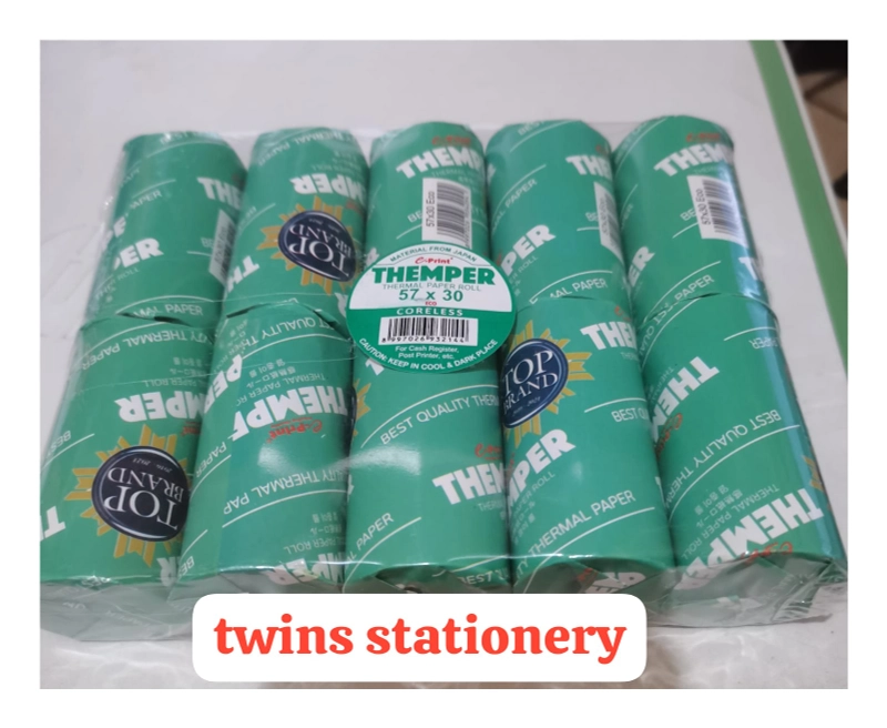 Product image TWINS STATIONERY - KERTAS THERMAL STRUK 58 MM X 40 MM PER PACK ISI 10 ROLL PER PACK THERMAL PUTIH