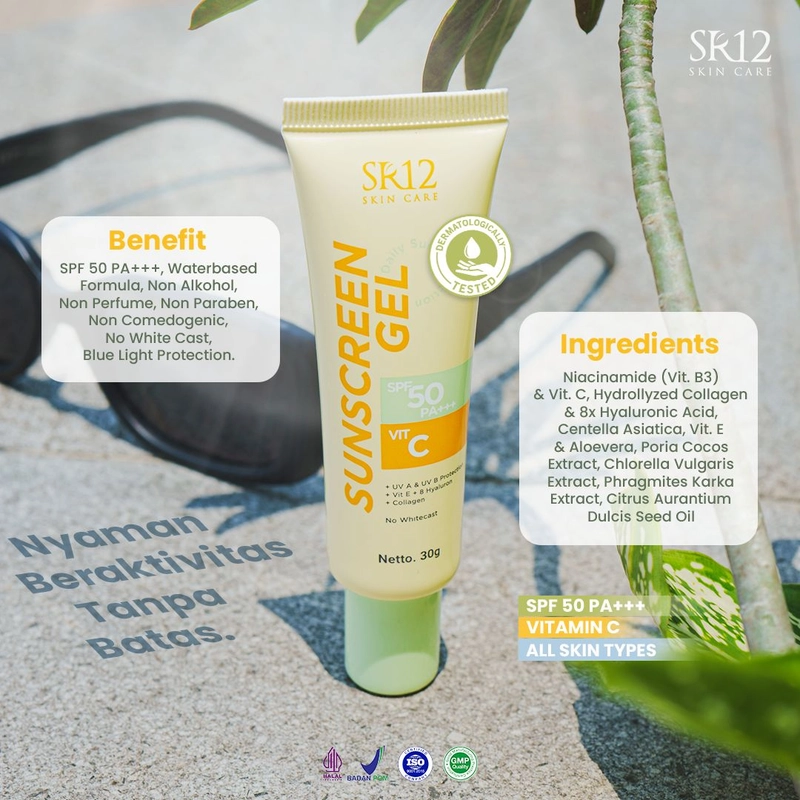 Product image SR12 Skincare - Sunscreen Gel Daily Sun Protection SPF 50 PA++ SR12/Melindungi Dari Paparan Sinar UV Sunscreen 1 pcs