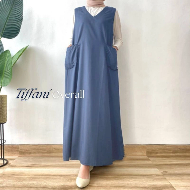 Product image MEQA DAILY - MEQA DAILY - Tiffany Overall Wanita Kantong PJ 140 Cm All Size Kode 1107 Denim