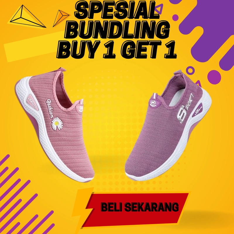 Product image Koekita - Paket Bundling Buy 1 Get 1 Sepatu Slip On Wanita IMP-02 & IMP-03 37 PINK & UNGU