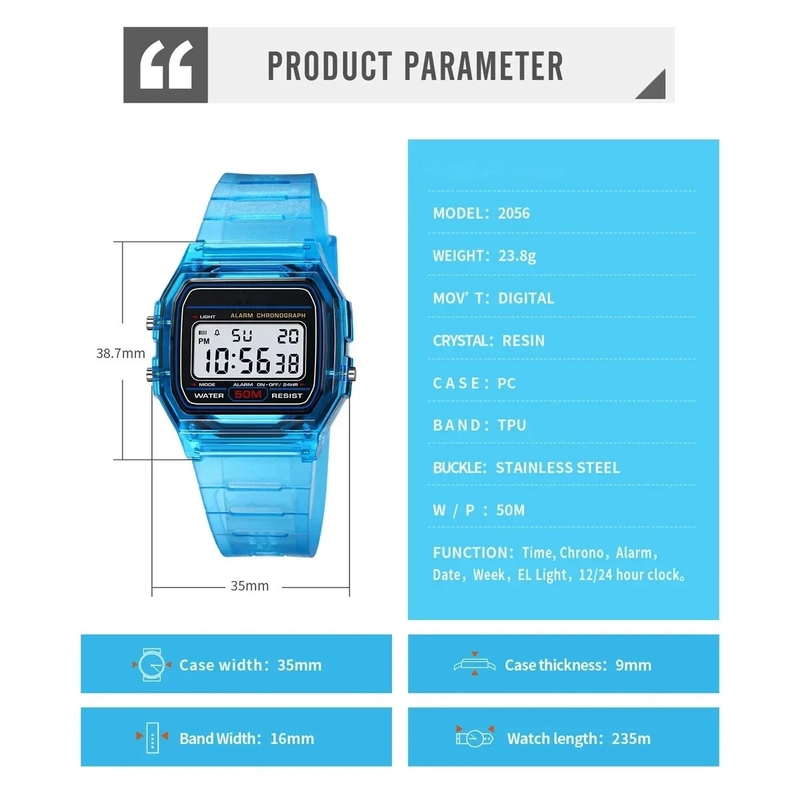 Product image RAYATORY - Jam Tangan Digital Wanita Sporty + Box - 2056 Motif 2056 Blue