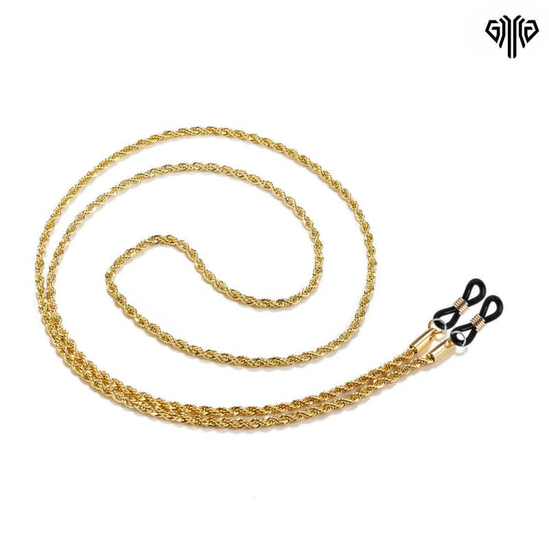 Product image GAWUNG - Kalung Strap Kacamata Model Stainless Steel Tambang Anti Lost Aesthetic KCKAEL dewasa Hitam