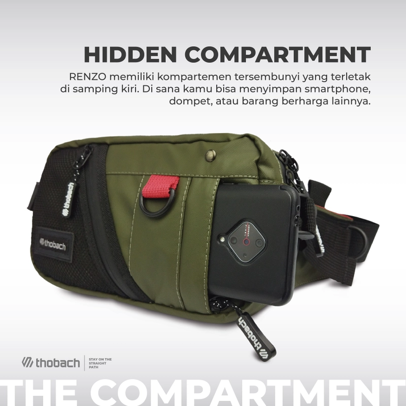 Product image Thobach official - THOBACH Waistbag Anti Air Waterproof RENZO 200 gr Army