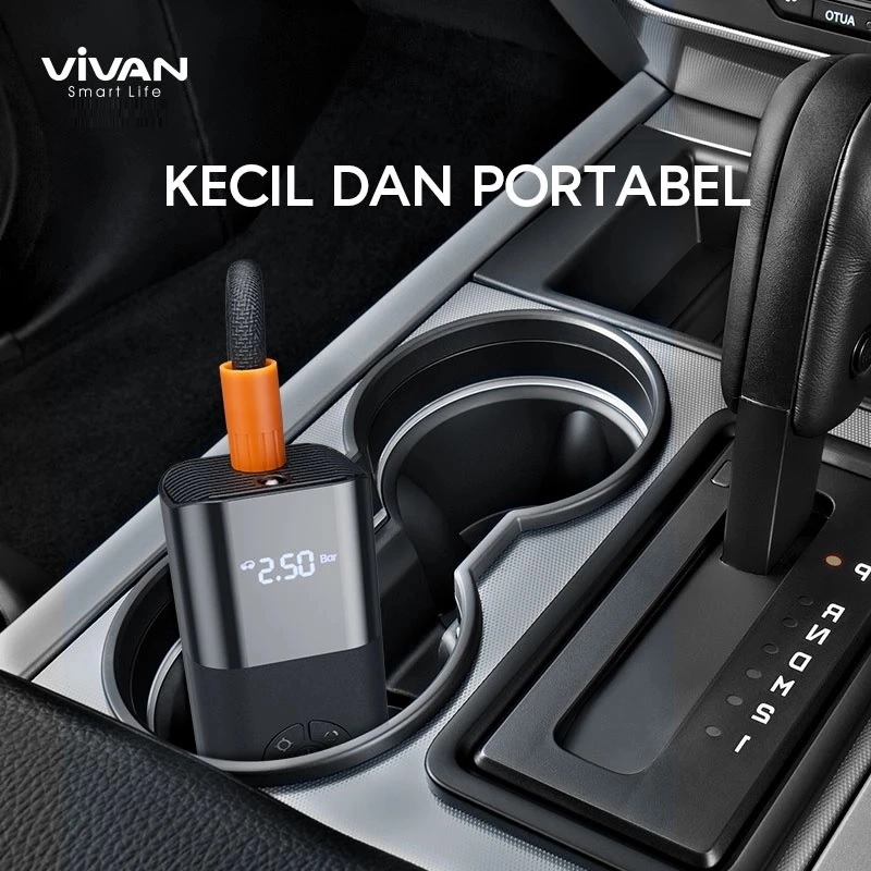 Product image UTAMAMEGA - Pompa Ban Mobil Portable VIVAN VTI02 Elektrik Air Compressor Mini Serbaguna LCD Display Pompa Angin Serbaguna