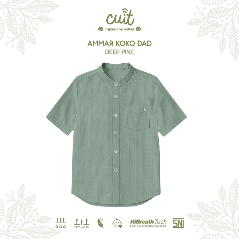 Product image Kintakun Baby - [RAYA SERIES] Cuit Ammar Baju Koko Pria Baju Koko Dad Baju Muslim Pria All Size Deep Pine