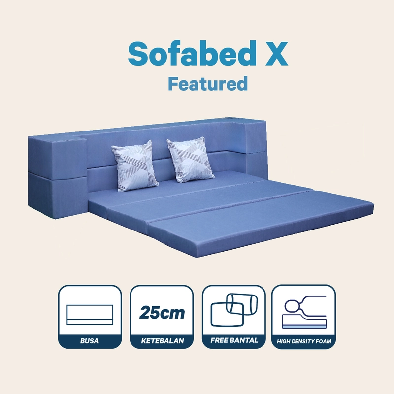 Product image Inthebox - INTHEBOX Sofabed X - GRATIS Bantal 100x200 Biru