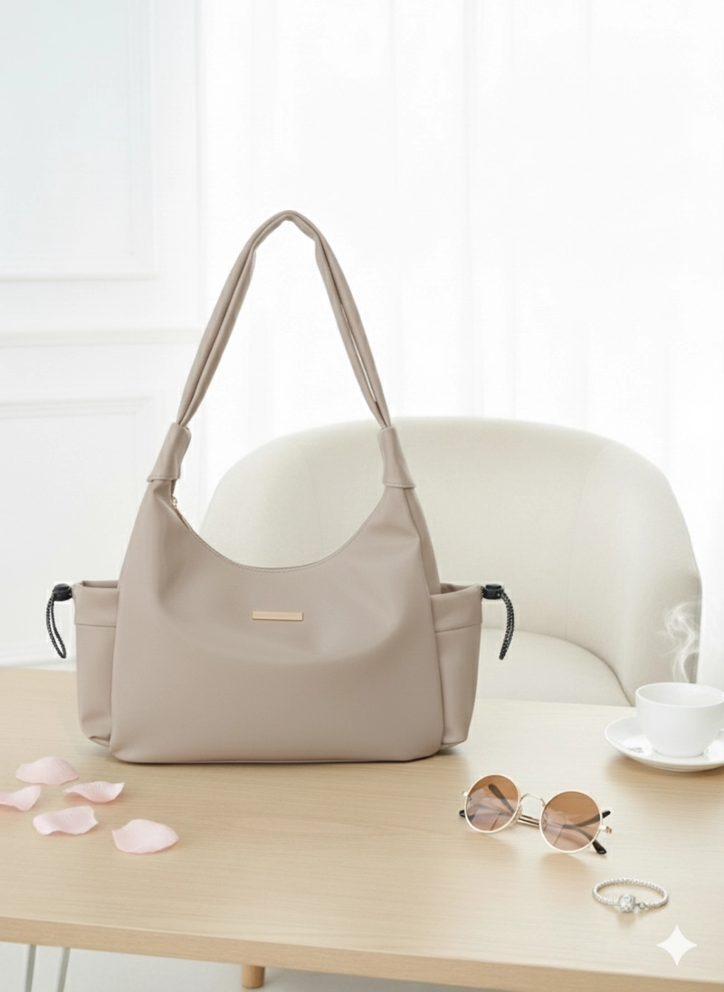 Product image TIARA Shoulderbag - Tas Bahu Totte Shoulderbag Wanita Simple Kasual Bahan Nilon Anti air Waterproof Small-Medium Cream