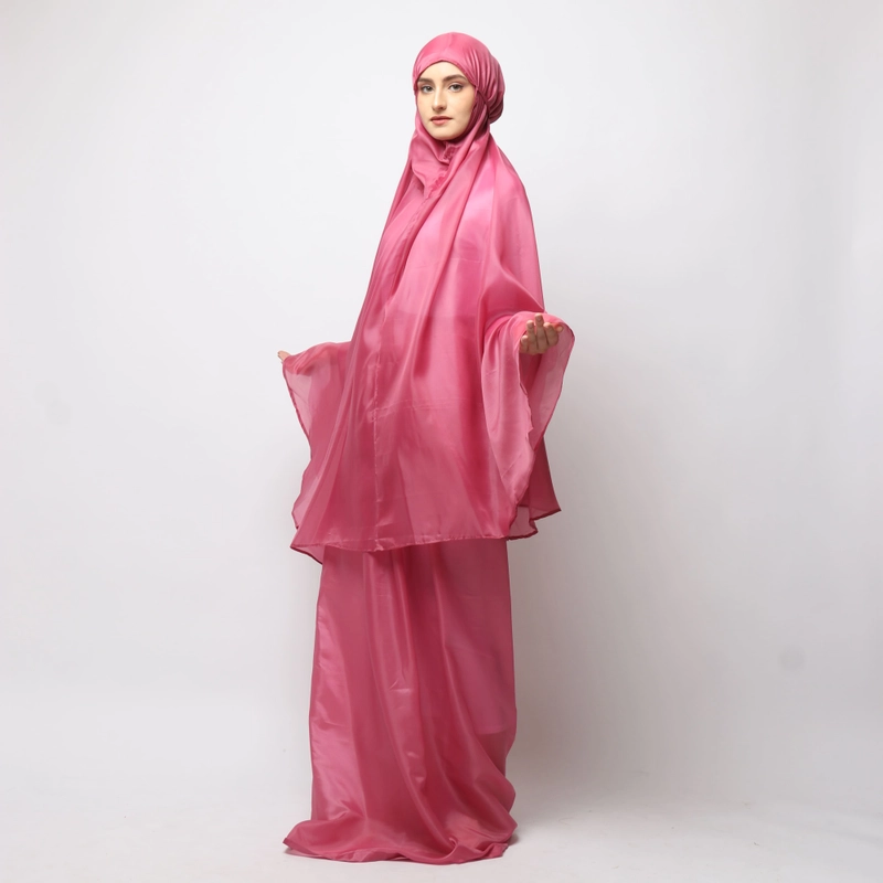 Product image DS Modest - Mukena Traveling Mini Terkecil Petunia (Case Polos) Atas Bawah All Size Dusty Pink