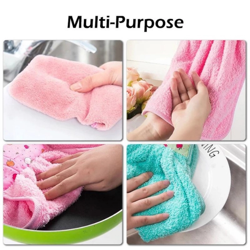 Product image KAHASIL - Kain Lap Tangan Microfiber Gantung Wastafel Serbet Dapur Handuk Lembut Tebal Serbaguna KMJ105 RANDOM