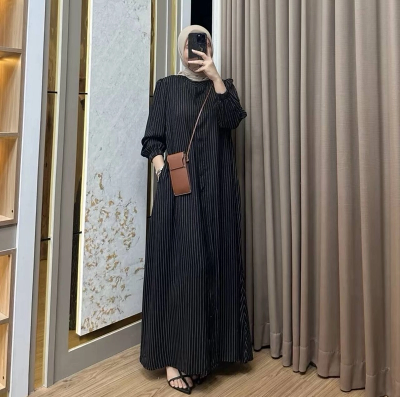 Product image Khisna collection - Kaila line DRES salur wanita Allsize Hitam