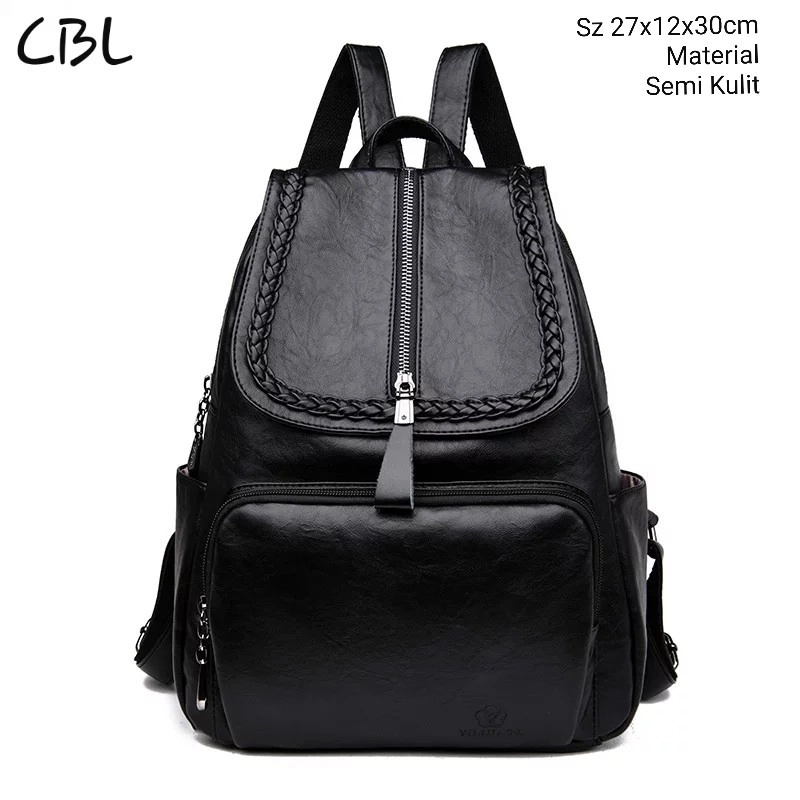 Product image CBL - Tas Ransel Sekolah Kuliah Anyam-Zipper CBLC04AZIP Allsize Hitam