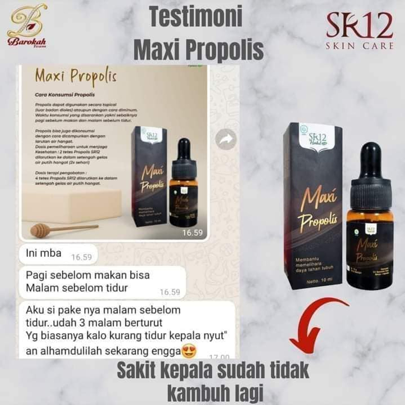 Product image SR12 Propolis Meningkatkan Imun Tubuh Mengatasi Asam Urat Kolesterol Hipertensi Dan Diabetes 10 ml Maxi Propolis