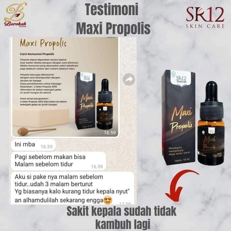 Product image SR12 Propolis Meningkatkan Imun Tubuh Mengatasi Asam Urat Kolesterol Hipertensi Dan Diabetes 10 ml Maxi Propolis