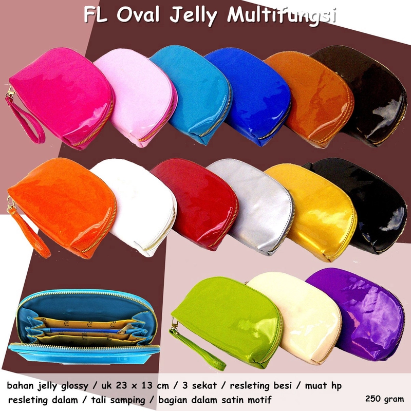 Product image Lanc Fashion - Dompet Oval Resleting Glosy Organaizer Moon WARNA UNGU