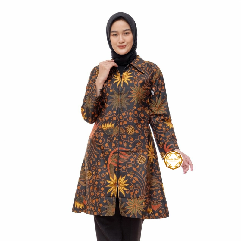 Product image Tunik Zipper - Batik Wanita Unggul Jaya Bahan Halus Tebal dan Anti Luntur - TU4 XXL TC