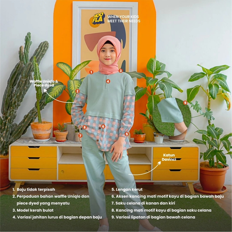 Product image Hoofla - Pakaian Anak Perempuan Sabina One Set M Pink - Tosca